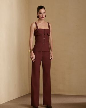 Conjunto Alongado e Calça Pantalona