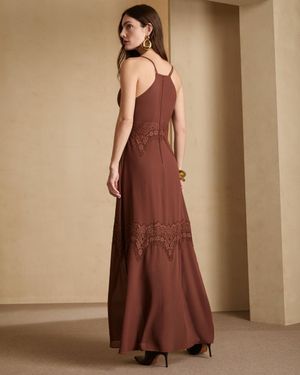 Vestidos Maxi Alça Dupla com Entremeios