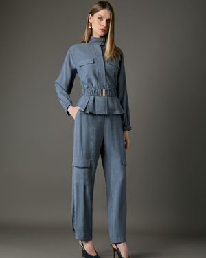 Conjunto Casaco Peplum com Cinto Cenoura 