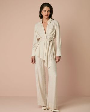Conjunto Camisa Manga Longa e Calça Wide 