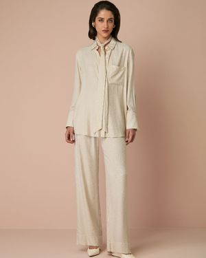 Conjunto Camisa Manga Longa e Calça Wide 