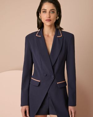 Conjunto Blazer Detalhe Bicolor e Shorts 