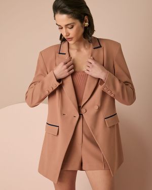 Conjunto Blazer Detalhe Bicolor e Shorts 