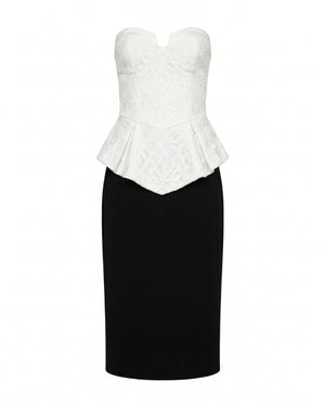 Vestido Midi Top Corset Assimétrico