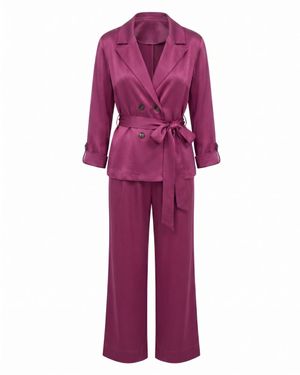 Conjunto Blazer Acetinado e Pantalona