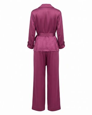 Conjunto Blazer Acetinado e Pantalona