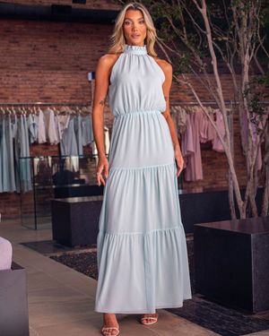 Vestido Maxi Gola sem Mangas