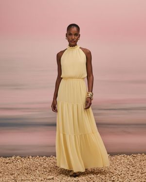 Vestido Maxi Gola sem Mangas