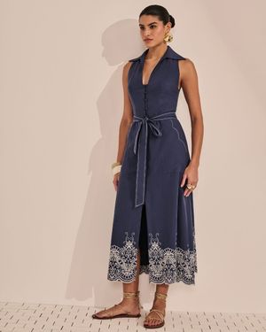 Chemise de Laise com Barrado Bordado 
