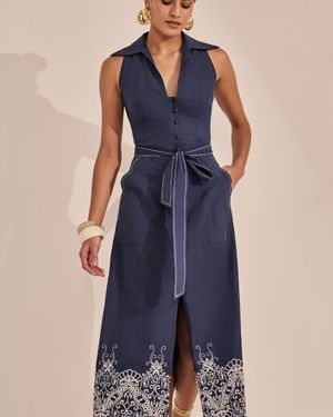 Chemise de Laise com Barrado Bordado 
