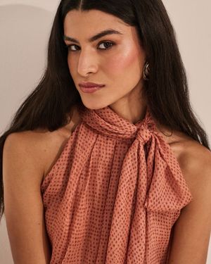 Blusa Gola Laço Barra Balone