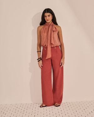 Blusa Gola Laço Barra Balone