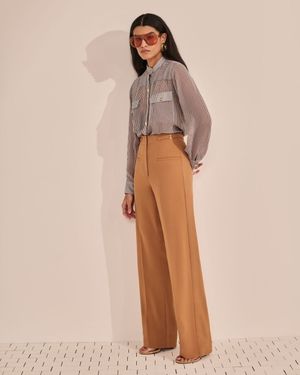 Camisa Manga Longa Listrada Bolso Cargo
