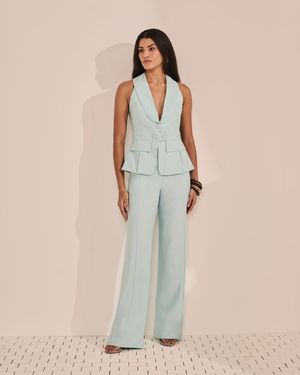 Conjunto Top Frente Única Bolso Cargo e Calça