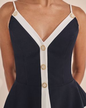 Conjunto Top Bicolor e Calça Reta