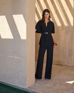 Conjunto Túnica e Pantalona Detalhe Cinto