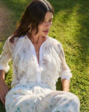Saia Maxi Babados Estampa Liberty 