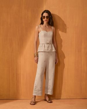 Conjunto Calça e Top com Barrado