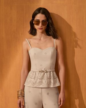 Conjunto Calça e Top com Barrado