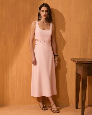 Vestido Midi Bordado Ondas