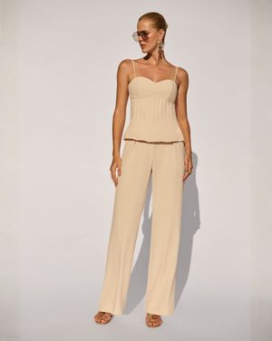 Calça Wide Cós Pregueado