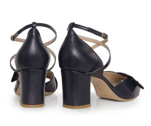 Sandália Alta Janaína - Marinho + Preto  | salto medio 6.5cm