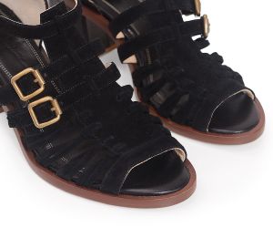 Sandália Alta Cora - Preto  | salto medio 5.5cm