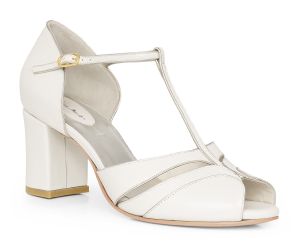 Sandália Luna - Off-White | salto grosso 6.5cm