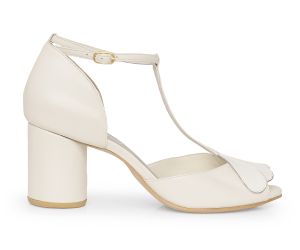 Sandália Pétalas - Aveia + Off-White | salto grosso 6.5cm