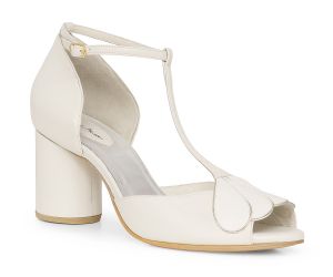 Sandália Pétalas - Aveia + Off-White | salto grosso 6.5cm