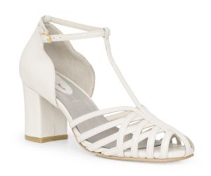 Sandália Mucha - Off-White | salto grosso 6.5cm
