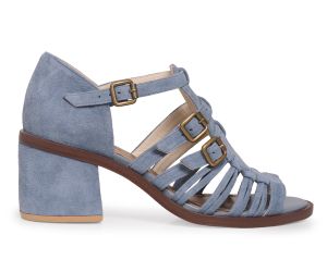 Sandália Alta Cora - Jeans  | salto medio 5.5cm