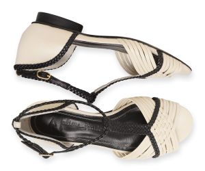 Sandália Baixa Trançado - Off White | salto baixo 2cm