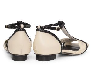 Sandália Baixa Trançado - Off White | salto baixo 2cm