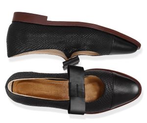 Sapatilha Tie -  Cobra Preto | salto baixo 2.0cm