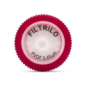 Foto do produto Filtro de seringa em PVDF - Hidrofóbico 0,45μm x 25mm - FILTRILO - 100un/cx