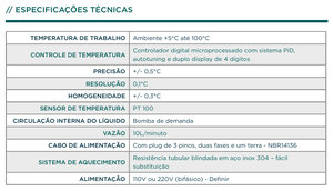 Foto do produto BANHO MARIA DIGITAL COM CIRCULAÇÃO INTERNA 15L - 220V - SOLIDSTEEL