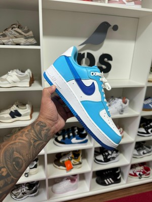 Foto do produto Tênis Nike Air Force 1 '07 LV8 Split - Light Photo Blue (PRONTA ENTREGA)