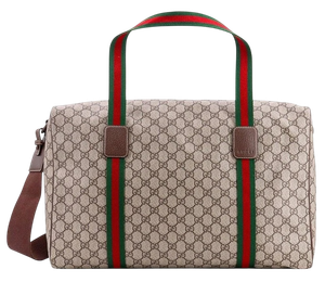 Foto do produto Bolsa Gucci Brown Gg Supreme Fabric And Leather Duffle Bag With Web Detail