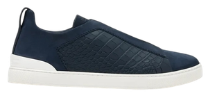 Foto do produto Tênis Zegna Triple Stitch Blue Exotic Leather
