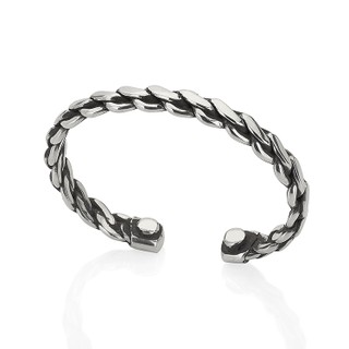Bracelete - Braided Cuff 100% Prata | Braided Cuff Bracelet 100% Silver