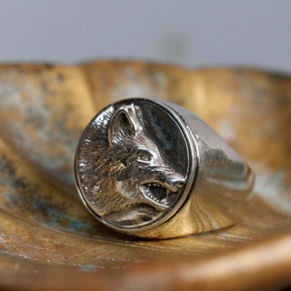 Anel - Wolf Head 100% Prata | Ring – Wolf Head Silver