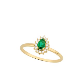 Anel - Heirloom Esmeralda Banho de Ouro 18k  | Ring – Heirloom Esmeralda Gold Plated