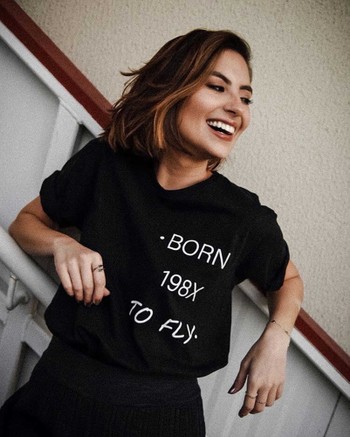 T-shirt Born To Fly 198X Preta
