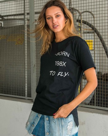 T-shirt Born To Fly 198X Preta