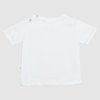 Camiseta Bebê Branca Com Bordado “gatinho”
