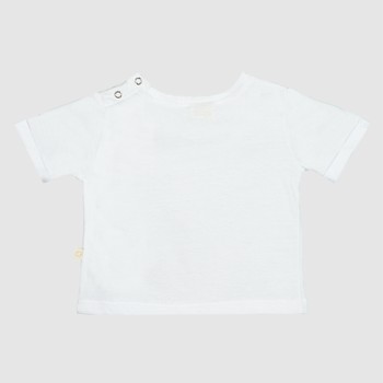 Camiseta Bebê Branca Com Bordado “gatinha”