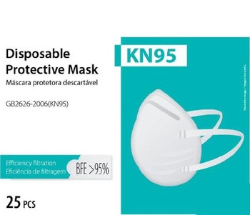 Kit com 25 unid - Máscaras de Proteção KN95 