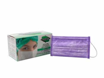 Máscara Cirúrgica Lilas Descartável com Elástico caixa com 50 unid Protdesc
