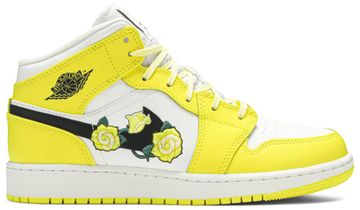 Foto do produto Tênis Air Jordan 1 Mid SE GS Rose Patch - Dynamic Yellow